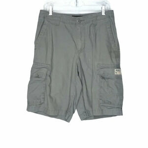 Eddie Bauer Shorts Men's Sz 30 Cargo Pocket Mid Rise Flat Front Canvas Gray